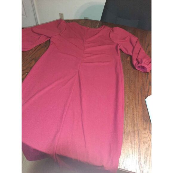 3XL Red Long Balloon Sleeve Maxi Dress - Picture 3 of 3